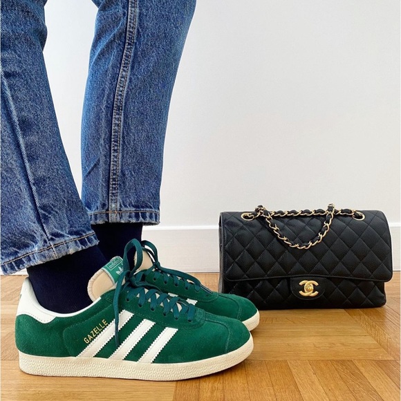 LAST CHANCE! NWT Adidas Originals Gazelle Dark Green/Cloud White - Picture 5 of 8